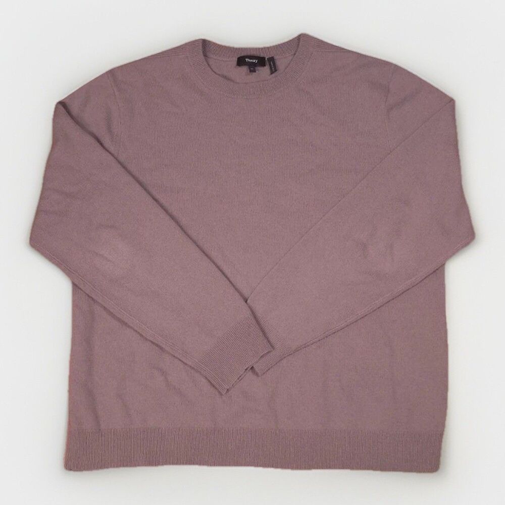 Theory Men's Cashmere Purple Hilles Crew Sweater Sz XL Casual Work Spring Comfy